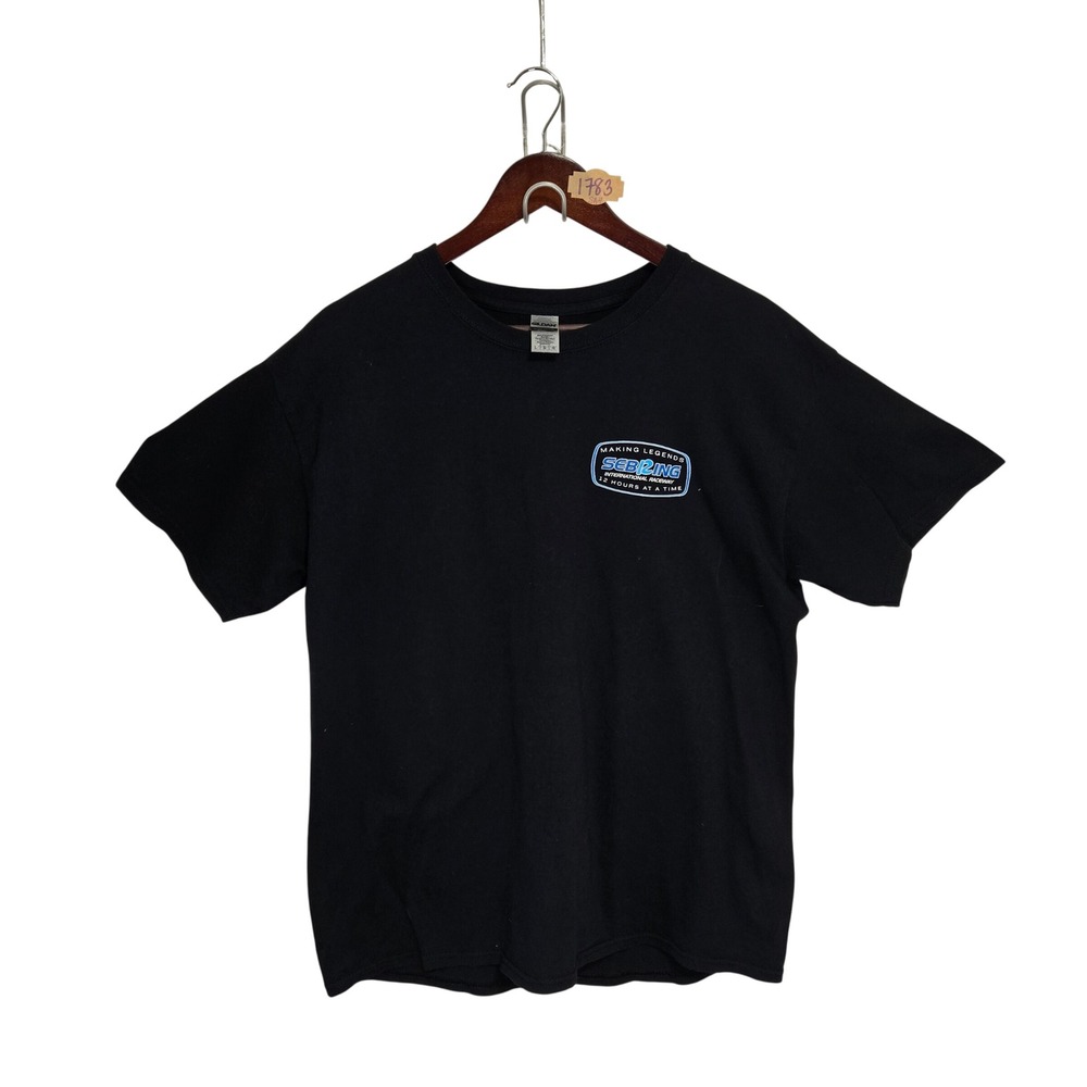 Gildan Mens 12 Hours of Sebring 2020 Racing T-Shirt Black Large L 68th Annual
